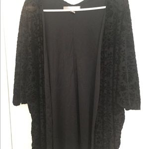 Black floral velvet sweater